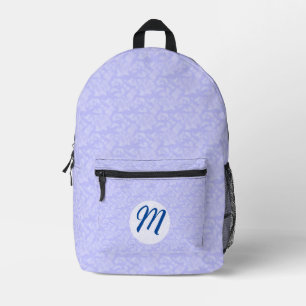 Mochila Impresa Fractal azul pálido monogramado