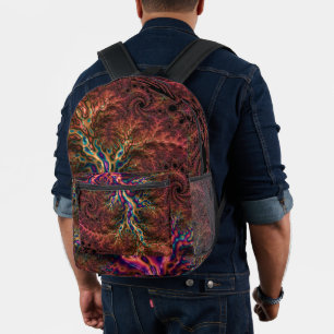 Mochila Impresa Fractal colorido y seductor Groovy Trippy