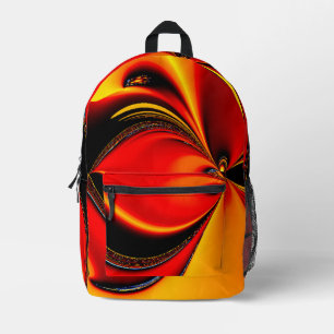 Mochila Impresa Fractal Furia Naranja