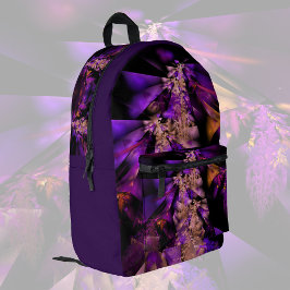 Mochila Impresa fractal moderno en negro y púrpura