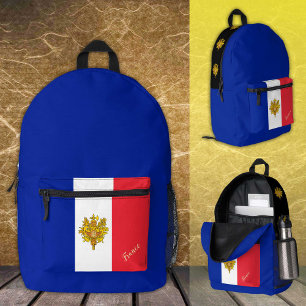 Mochila Impresa Francia, mochila, bandera francesa, patriótico / F