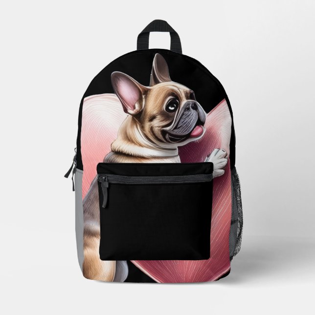 Mochila Impresa Französische Bulldogge Valentinstag french Bulldog (Anverso)
