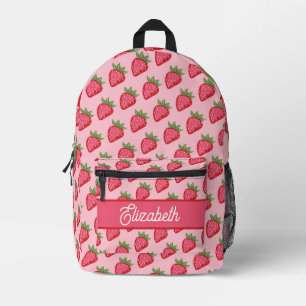 Mochila Impresa Fresa rosa Rojo Cutáneo Personalizada