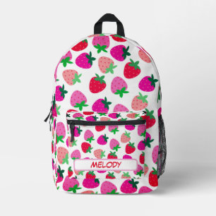 Mochila Impresa fresa rosa verano naturaleza tropical