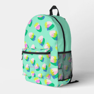 Mochila Impresa Fresa Verde azulada