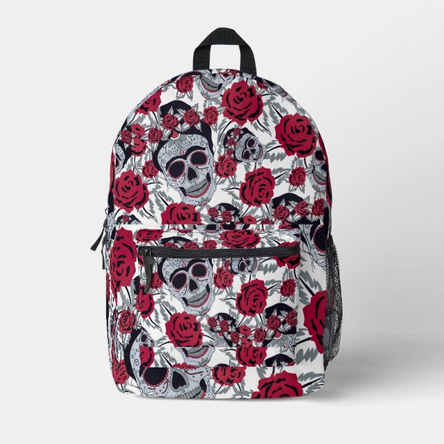 Mochila Impresa Frida Kahlo  and roses  (Anverso)