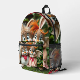 Mochila Impresa „Fröhliche Hasenfreunde im Frühlingsgarten“