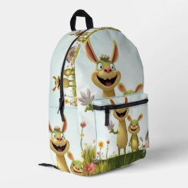 Mochila Impresa Fröhliche Wiesengang – Bunte Tierfreunde im Frühli