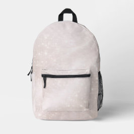 Mochila Impresa Frosted white and soft greige patterns AI art 