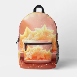 MOCHILA IMPRESA FRUTA ESTRELLADA - CARAMBOLA - FRUTAS EXÓTICAS