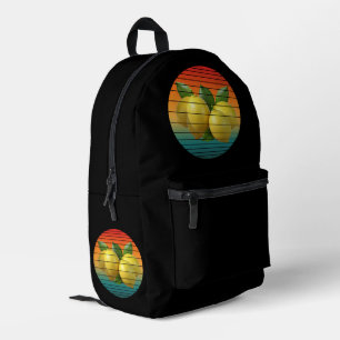 Mochila Impresa Frutas de uva vintage comida saludable vegana