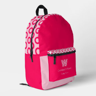 Mochila Impresa Fuchsia Dots Fantasy Student Monogram