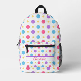 Mochila Impresa Fun Polka Dot Pink Purple Blue