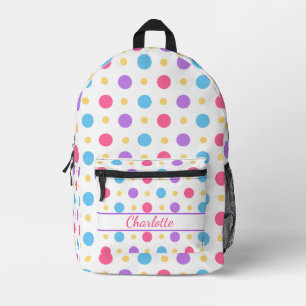 Mochila Impresa Fun Polka Dot Pink Purple Blue