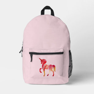 Mochila Impresa Funda de lámpara de arte de acuarela de unicornio