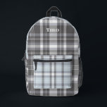 Mochila Impresa Funda gris neutra moderna con nombre<br><div class="desc">Diseño moderno de yeso gris con nombre. Hermosas combinaciones de colores neutros,  excelentes para cualquier persona</div>