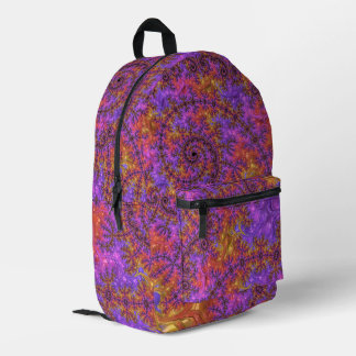 Mochila Impresa Funky Trippy Colorante vibrante espiral fractal