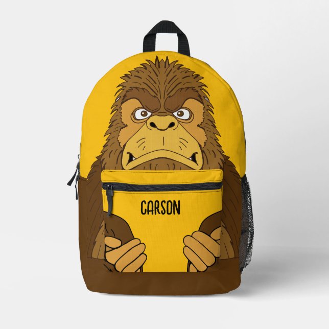 Mochila Impresa Funny Bigfoot Sasquatch Personalizado (Anverso)