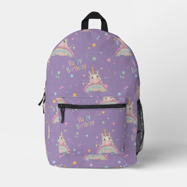 Mochila Impresa Funny Birthday Unicorn (Anverso)