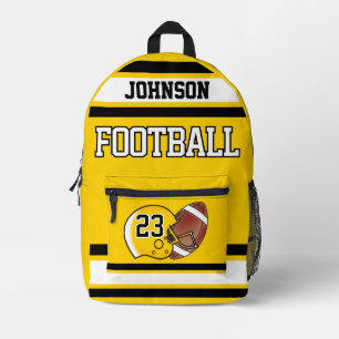 Mochila Impresa Fútbol Amarillo - Editable