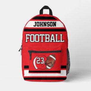 Mochila Impresa Fútbol Rojo - Editable