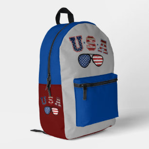 Mochila Impresa Gafas de sol de la bandera estadounidense del Día 