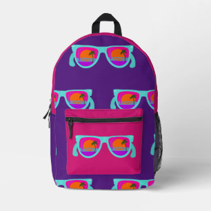 Mochila Impresa Gafas de sol impresionantes neón retro ochenta pue
