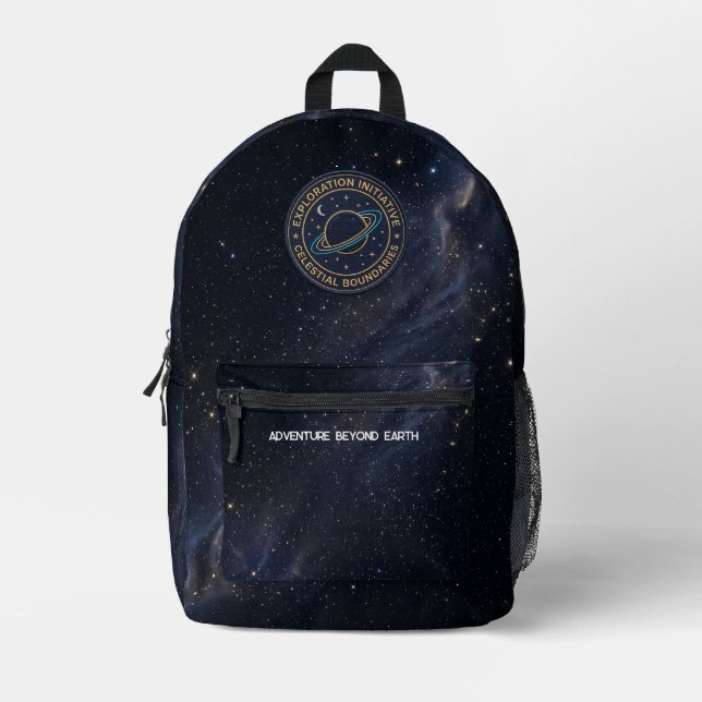 Mochila Impresa Galactic Stars & Space Explorer Backpack (Anverso)