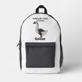 Mochila Impresa Ganso Buscando Agua Para Nadar Ganso Africano