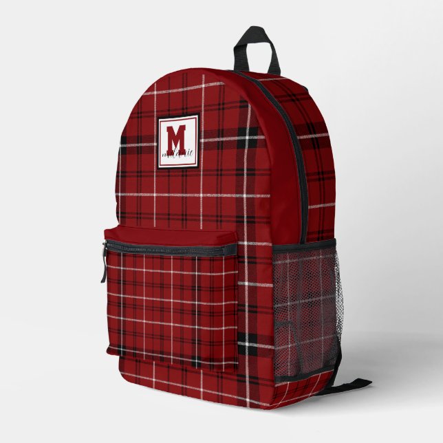 Mochila Impresa Garnet and black checkered plaid South Carolina  (Esquina derecha trasera )