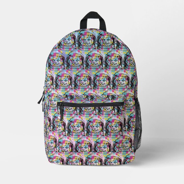 Mochila Impresa Gata Astronauta (Anverso)