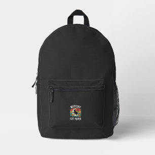 Mochila Impresa Gata de Halloween Bruja Mamá
