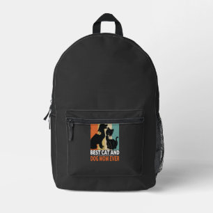 Mochila Impresa Gata Retro Mamá Perro Gato Mama Furmama Cachorro M