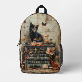 Mochila Impresa Gatito con libros