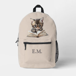 Mochila Impresa Gatito Inteligente con Gafas Personalizado