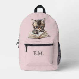 Mochila Impresa Gatito Inteligente con Gafas Personalizado