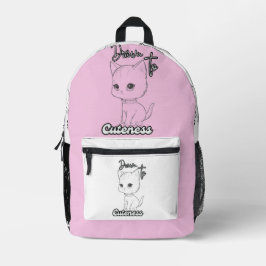 Mochila Impresa Gatito monocromo con vibraciones de juego