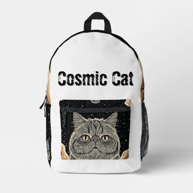 Mochila Impresa Gato Cósmico (Anverso)