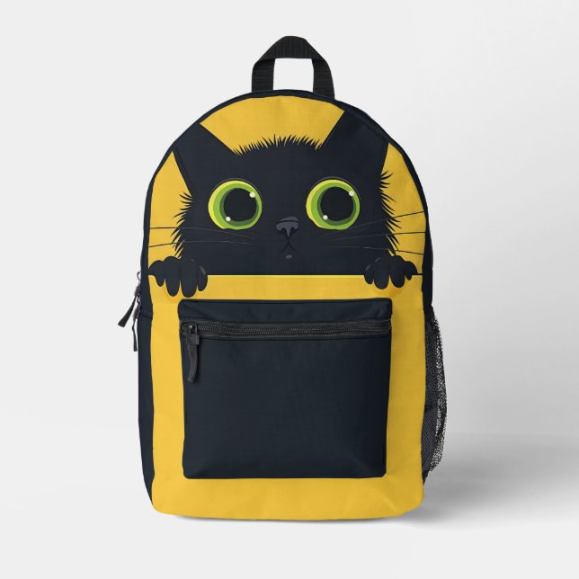 Mochila Impresa Gato Curioso (Anverso)