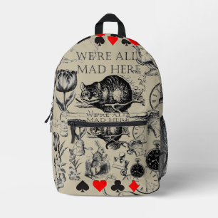 Mochila Impresa Gato de Cheshire clásico alice en wonderland loco