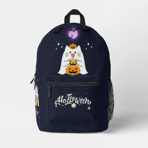 Mochila Impresa Gato de Halloween a la luz de la luna: Noche espel