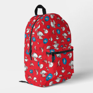 Mochila Impresa Gato En El Gorra   El patrón rojo de los peces