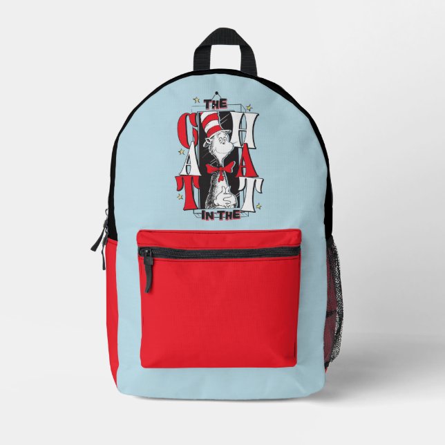 Mochila Impresa Gato en el Gorra | Texto de B&W (Anverso)