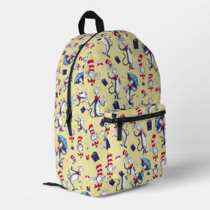 Mochila Impresa Gato en el sombrero Patrón Amarillo