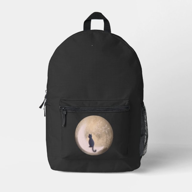 Mochila Impresa gato en la luna (Anverso)