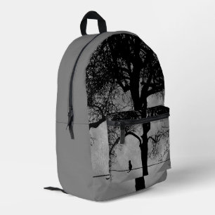 Mochila Impresa Gato en una luna llena de cable