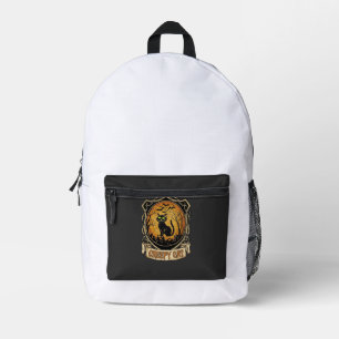 Mochila Impresa Gato espeluznante Halloween Murciélagos Cementerio