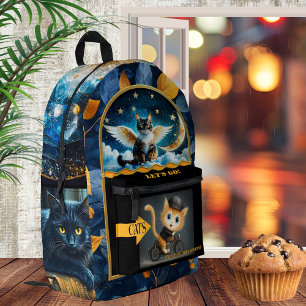 Mochila Impresa Gato espiritual divertido