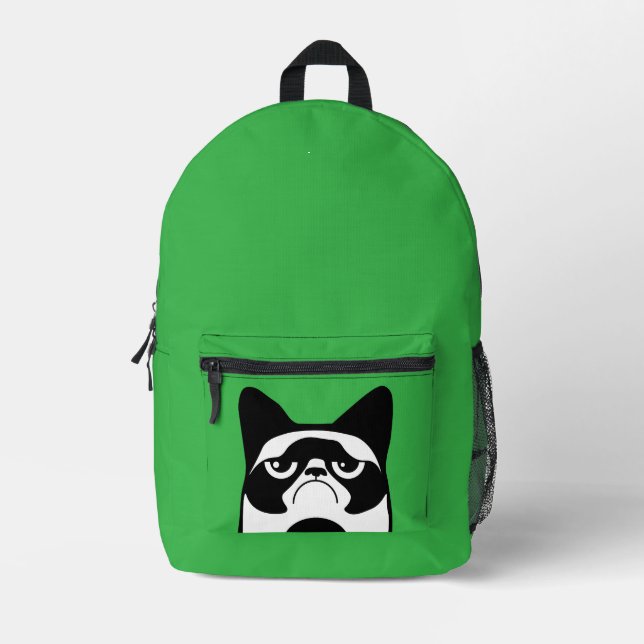 Mochila Impresa Gato gracioso enojado (Anverso)