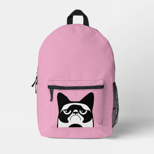 Mochila Impresa Gato gracioso enojado (Anverso)